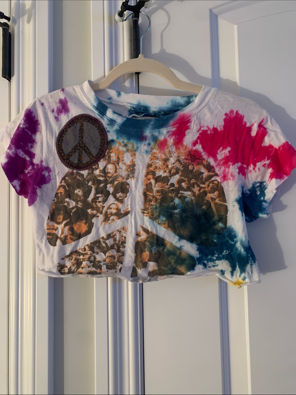 Tie-Dye Peace Graphic Tee - Pink, Purple & Blue